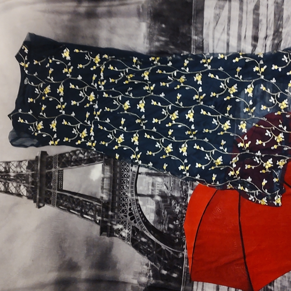Blue Dress with Yellow flowers